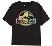 Camiseta con logotipo degradado para niñas de Jurassic Park 7-8 Years negro