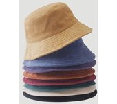 Sombrero de pescador de pana con protección solar, estilo coreano/japonés, moderno para mujer Medium (56-58cm)