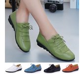 Zapatos planos de cuero de verano y otoño Zapatos sin cordones para mujer Zapatos casuales 35 blanco