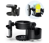 Accesorios de cochecito de bebé 2/3 en 1, portabotellas, varios estilos, Universal, triciclo, cochecito, taza de agua, teléfono móvil y soporte para bebidas negro