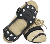 Morytrade Raquetas de Nieve, Clavos de Nieve, Zapatos Antideslizantes, Crampones, Suelas, Antideslizantes, (L) negro