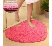 Alfombra de baño con forma de corazón, tapetes de baño rojos y verdes sólidos, Tapete Para cuarto, chenilla antideslizante, Para dormitorio, 1 Uds. 40x50cm