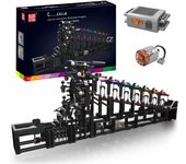 Mould King 26006, bloque de construcción de bola rodante, modelo motorizado de tensegridad arcoíris, conjunto de juguetes para correr de mármol, regalo de Navidad para niños negro