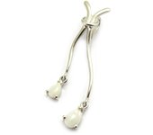 Les Trésors De Lily [G8685] - Pendentif Argent artisanal 'Déesse Opale' blanc argenté (rhodié) - 12x38 mm blanco
