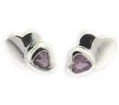 Altesse [G6920] - Boucles Argent 'Love Sweet Love' violet púrpura