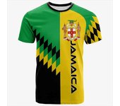 Moda de verano, nueva camiseta con estampado de emblema de la bandera nacional de Jamaica en 3D, camisetas gráficas del escudo de armas de Jamaic para hombres, ropa Vintage XS