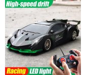 1/18 RC coche luz LED 2,4G Radio Control remoto coches deportivos para niños carreras de alta velocidad vehículo Drift niños niñas juguetes negro/verde