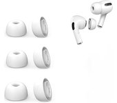 3 pares de almohadillas de silicona en caja para Airpods Pro y Airpods Pro, accesorios para auriculares de segunda generación, almohadillas de repuesto (S, M, L) blanco