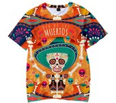 Camiseta con estampado 3D de Harajuku, Día de los Muertos, Día de los Muertos, esqueleto mexicano, camisetas gráficas de moda, ropa del Día de los Muertos 6XL