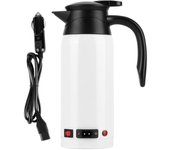 Hervidor eléctrico portátil de alta capacidad de 800 ml con encendedor para coche, 12 V/24 V(Blanco blanco