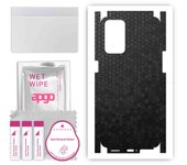 apgo Protective Skin Sticker for the back+sides compatible with Oppo Reno 6 5G, Full Wrap Film, Foil, Vinyl - Pattern Black Honeycomb