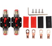 12?Disyuntor en línea de 24 V con portafusibles de reinicio manual, terminales de batería y tubos termorretráctiles para coche.