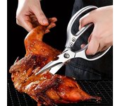 Herramientas de cocina multifuncionales Tijeras de cocina Tijeras de acero inoxidable para cortar carne y verduras Tijeras para huesos de pollo Abrelatas 1pc