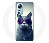 Coque pour Xiaomi Mi 12 / 12X Chat Lunettes violettes Style