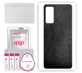 apgo Protective Skin Sticker for the back compatible with Xiaomi Civi 1S, Wrap Film, Foil, Vinyl - Pattern Black Leather