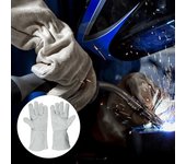 Guantes de soldadura de alta resistencia, agarraderas de cuero resistentes al calor y al desgaste para hornos, parrillas, barbacoas, hornos, estufas y chimeneas