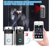 Timbre de timbre y vídeo CON cámara inalámbrica WiFi teléfono de seguridad Bell 720PHD One Size negro