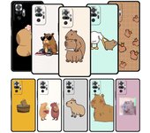 Funda de teléfono con dibujos de capibara para Xiaomi Redmi Note 13, 12, 5G, 11, 10 Pro, 4G Plus, 9S, 9, 8, 7, 9T, 8T, 10C, 9C, 9A, 5G, funda de silicona suave Redmi Note 13 5G