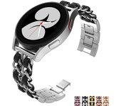 Correa YurKem de 20mm 22mm para Samsung Galaxy Watch 4 3 5 pro 45mm active 2 Gear s3 pulsera de cuero + Metal de lujo Huawei watch GT/2//3 Correa 20mm watch band