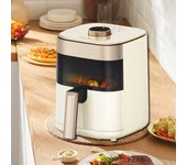 Sartén eléctrica completamente automática de 4,5 l para freidora de aire visual, horno inteligente multifuncional para el hogar sin humo blanco