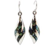 Les Trésors De Lily [Q5677] - Boucles Argent 'Heaven' nacre argenté - 30x10 mm turquesa