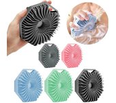 Cepillo de baño de silicona para depurador corporal con mango ergonómico cepillo exfoliante de limpieza de masaje de ducha portátil gris