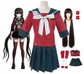 Anime Danganronpa Harukawa Maki uniforme escolar niña conjunto disfraz Cosplay XS