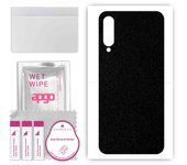apgo Protective Skin Sticker for the back compatible with Xiaomi Mi A3, Wrap Film, Foil, Vinyl - Pattern Matte Black