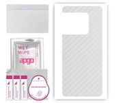 apgo Protective Skin Sticker for the back compatible with OnePlus 10 Pro Extreme Edition, Wrap Film, Foil, Vinyl - Pattern Transparent Carbon