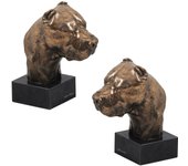 Dogo Argentino - Dog statue, bust on stone base, sculpture, trophy for dog show by Art-Dog brand marrón