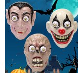 Máscara de calavera de payaso, vampiro zombi de terror, Cosplay de plástico con ojos móviles, máscaras de Joker, accesorios para disfraces de fiesta de Carnaval y Halloween rojo