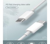 Cable de carga rápida USB-C a USB-C, cable tipo c de 60 vatios, para iPhone 15, iPad, Samsung Galaxy, tabletas, computadoras portátiles, 3,3 pies/6,6 pies. 1M-1pck blanco