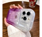 Funda de teléfono con parachoques transparente degradado para Iphone 14pro Max 13 12 11 Pro Max 14 Plus, protección de cámara a prueba de golpes, cubierta suave de arco iris For iPhone 13Pro Max