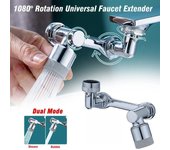 Grifo giratorio de 1080 °, cabezal de pulverización, lavabo, grifo de cocina, adaptador extensor, boquilla de filtro de salpicaduras Universal, rociador de grifos flexibles One mode plata