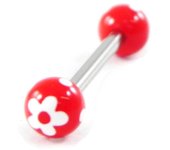 Les Trésors De Lily [H9274] - Piercing de lengua rojo 'Flora' rojo