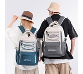 Mochila de bloques de color para hombre, mochila escolar de gran capacidad, mochila para mujer, mochila para computadora para estudiantes gris claro