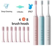 El nuevo cepillo de dientes eléctrico ultrasónico para adultos con temporizador, recargable, lavable, electrónico, blanqueador de dientes.