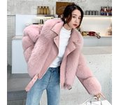 2024 invierno nueva ropa de locomotora de cuero de imitación para mujer chaqueta corta de algodón empalme de piel apariencia fina explosión de moda cálida S blanco