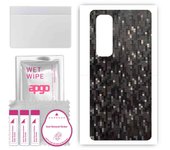 apgo Protective Skin Sticker for the back compatible with Xiaomi Mi Note 10 Lite, Wrap Film, Foil, Vinyl - Pattern Carbon Black Pixel