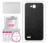 apgo Protective Skin Sticker for the back compatible with LG X power2, Wrap Film, Foil, Vinyl - Pattern Black Honeycomb