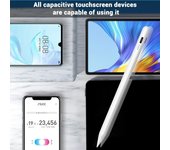 Lápiz óptico universal para pantalla táctil capacitiva de Android/iOS/Windows, recargable, inclinable, para iPad, teléfono y tableta. blanco