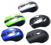 Ratón óptico inalámbrico de 2,4 GHz, 4 teclas, ajustable, 1600 DPI, para juegos, para PC y portátil negro