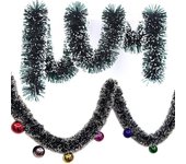 Decoración de puerta de pared Adornos de árbol de Navidad 2M Guirnalda de Navidad Tiras de oropel Nueva fiesta en casa A