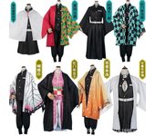 Anime Demon Slayer Kimetsu No Yaiba Tanjirou Kamado Nezuko Cosplay Mujeres y Hombres Niños Kimono Disfraz de Cosplay Conjuntos de Halloween 3XL