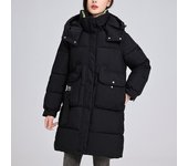 Abrigos de invierno para mujer, con capucha, a la moda, holgados, gruesos, cálidos, largos, parkas, chaquetas para mujer S rojo