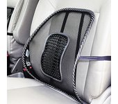 Cojín de malla ventilado para asiento de coche, silla de oficina, masajeador de espalda, soporte lumbar, cojín de malla negra para la cintura y la espalda para el conductor del coche