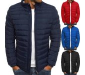 Hombres Burbuja Acolchado Puffer Abrigos Zip Up Invierno Cálido Acolchado Tops Chaqueta Outwear 2XL negro