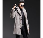 Otoño e Invierno nuevo abrigo de visón para hombre abrigo largo de piel de visón abrigo de piel de imitación grande cálido 6XL