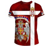 Camisetas gráficas de la bandera de Serbia, Camiseta estampada 3D con emblema nacional serbio a la moda para hombres, ropa de calle, camisetas deportivas de gran tamaño XS