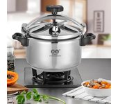 Olla a presión de acero inoxidable 304, olla a presión a prueba de explosiones espesada para el hogar de 6 litros, utensilios de cocina para guisar de tres niveles y que ahorran energía One Size plata
